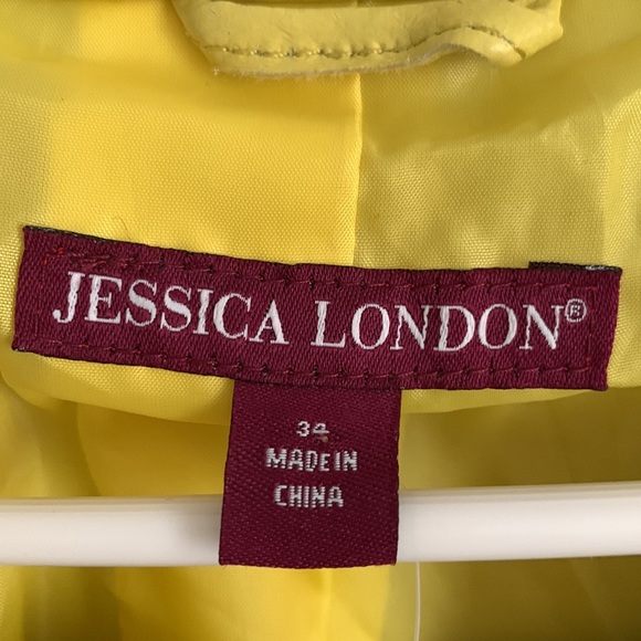 Jessica London Yellow Leather Jacket Size 34 NWT - Picture 5 of 8